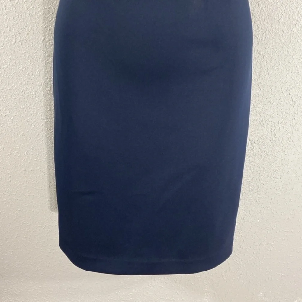 Tommy Hilfiger Navy Blue Scuba Sheath Dress with Flutter Sleeves 4